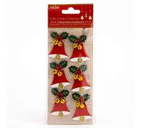 Italian Options Jingle Bells Christmas Craft Decoration Self Adhesive 3.5cm x 4cm (6 pcs)