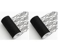 Italian Options, Lace Fabric, 15cm x 10 Metres, Black (Pack of 2)
