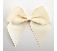 Italian Options Large Grosgrain Ribbon Bows Self Adhesive 6-Piece Pack, 10 cm Bow Width, Cream