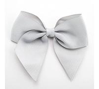 Italian Options Large Grosgrain Ribbon Bows Self Adhesive 6-Piece Pack, 10 cm Bow Width, Silver