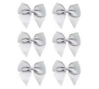Italian Options Large Grosgrain Ribbon Bows Self-Adhesive Fabric Bow Decorations for Gift Wrapping Hampers Christmas Hair Bows Crafts Cakes Crafting Accessories Silver 6 Pack 10 cm