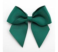 Italian Options Large Grosgrain Ribbon Bows Self Adhesive 6-Piece Pack, 10 cm Bow Width, Dark Green