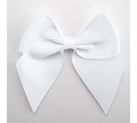 Italian Options Large Grosgrain Ribbon Bows Self Adhesive 6-Piece Pack, 10 cm Bow Width, White