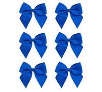 Italian Options Large Grosgrain Ribbon Bows Self Adhesive 6-Piece Pack, 10 cm Bow Width, Royal Blue