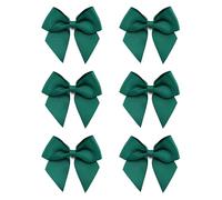Italian Options Large Grosgrain Ribbon Bows Self Adhesive 6-Piece Pack, 10 cm Bow Width, Dark Green