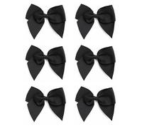 Italian Options Large Grosgrain Ribbon Bows Self-Adhesive Fabric Bow Decorations for Gift Wrapping Hampers Christmas Hair Bows Crafts Cakes Crafting Accessories Black 6 Pack 10 cm