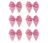 Italian Options Large Grosgrain Ribbon Bows Self Adhesive 6-Piece Pack, 10 cm Bow Width, Antique Pink