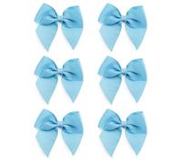 Italian Options Large Grosgrain Ribbon Bows Self-Adhesive Fabric Bow Decorations for Gift Wrapping Hampers Christmas Hair Bows Crafts Cakes Crafting Accessories Pale Blue 6 Pack 10 cm
