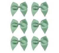 Italian Options Large Grosgrain Ribbon Bows, Self-Adhesive Fabric Bow Decorations for Gift Wrapping, Hampers, Christmas, Hair Bows, Crafts, Cakes, Crafting Accessories, Sage Green, 6 Pack, 10 cm