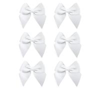 Italian Options Large Grosgrain Ribbon Bows Self-Adhesive Fabric Bow Decorations for Gift Wrapping Hampers Christmas Hair Bows Crafts Cakes Crafting Accessories White 6 Pack 10 cm