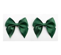Italian Options Large Satin Ribbon Bows Self Adhesive 6-Piece Pack, 10 cm Bow Width, Bottle Green (Pack of 2)