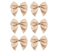 Italian Options Large Satin Ribbon Bows Self-Adhesive Fabric Bow Decorations for Gift Wrapping Hampers Cake Decoration Hair Bows Crafts Crafting Champagne 6 Pack 10 cm