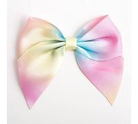 Italian Options Large Satin Ribbon Bows Self Adhesive 6-Piece Pack, 10 cm Bow Width, Pastel Rainbow