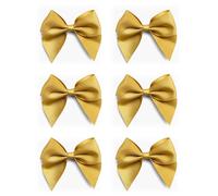 Italian Options Large Satin Ribbon Bows, Self-Adhesive Fabric Bow Decorations for Gift Wrapping, Hampers, Cake Decoration, Hair Bows, Crafts, Crafting, Gold, 6 Pack, 10 cm