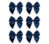 Italian Options Large Satin Ribbon Bows, Self-Adhesive Fabric Bow Decorations for Gift Wrapping, Hampers, Cake Decoration, Hair Bows, Crafts, Crafting, Navy, 6 Pack, 10 cm
