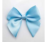 Italian Options Large Satin Ribbon Bows Self Adhesive 6-Piece Pack, 10 cm Bow Width, Pale Blue