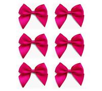 Italian Options Large Satin Ribbon Bows Self Adhesive 6-Piece Pack, 10 cm Bow Width, Cerise