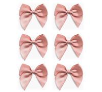 Italian Options Large Satin Ribbon Bows, Self-Adhesive Fabric Bow Decorations for Gift Wrapping, Hampers, Cake Decoration, Hair Bows, Crafts, Crafting, Rose Gold, 6 Pack, 10 cm