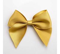 Italian Options Large Satin Ribbon Bows Self Adhesive 6-Piece Pack, 10 cm Bow Width, Gold