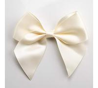 Italian Options Large Satin Ribbon Bows Self Adhesive 6-Piece Pack, 10 cm Bow Width, Ivory