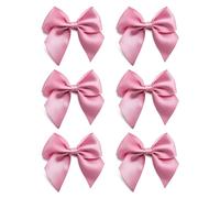 Italian Options Large Satin Ribbon Bows, Self-Adhesive Fabric Bow Decorations for Gift Wrapping, Hampers, Cake Decoration, Hair Bows, Crafts, Crafting, Antique Pink, 6 Pack, 10 cm