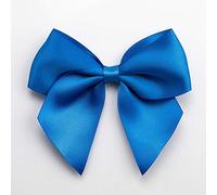 Italian Options Large Satin Ribbon Bows Self Adhesive 6-Piece Pack, 10 cm Bow Width, Royal Blue
