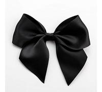 Italian Options Large Satin Ribbon Bows Self Adhesive 6-Piece Pack, 10 cm Bow Width, Black
