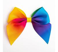 Italian Options Large Satin Ribbon Bows Self Adhesive 6-Piece Pack, 10 cm Bow Width, Rainbow