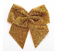 Italian Options Self-Adhesive Sparkle Bows 6-Piece Pack, 10 cm Bow Width, Antique Gold
