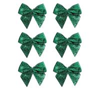 Italian Options Self-Adhesive Sparkle Bows 6-Piece Pack, 10 cm Bow Width, Emerald