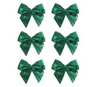 Italian Options Large Sparkle Ribbon Bows, Self-Adhesive Glittering Big Bow for Present Wrapping, Gifts, Bows for Christmas Tree, Wreaths, Crafting Accessories, Emerald, 12 Pack, 10 cm
