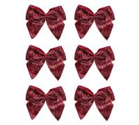 Italian Options Large Sparkle Ribbon Bows, Self-Adhesive Glittering Big Bow for Present Wrapping, Gifts, Bows for Christmas Tree, Wreaths, Crafting Accessories, Ruby, 12 Pack, 10 cm