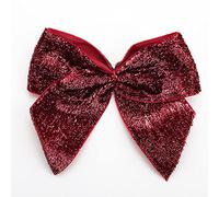 Italian Options Large Sparkle Ribbon Bows Self-Adhesive Glittering Big Bow for Present Wrapping Gifts Bows for Christmas Tree Wreaths Crafting Accessories Ruby 6 Pack 10 cm