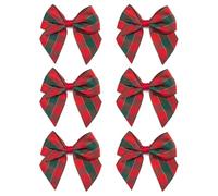 Italian Options Large Tartan Ribbon Bows, Self-Adhesive Christmas Ribbon Bow for Crafting, Gifts, Christmas Tree Decorations, Hampers, Wreaths, Hair Bows, Red/Green, 12 Pack, 10 cm