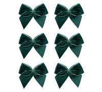 Italian Options Soft Velvet Self-Adhesive Ribbon Gift Bows 6-Piece Pack, 10 cm Bow Width, Bottle Green