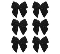 Italian Options Large Velvet Ribbon Bows, Self Adhesive Christmas Tree Bows for Crafting, Gift Wrap, Decorations, Wreaths, Cake Décor, Crafts, Hair Bow, Floristry, Black, 12 Pack, 10 cm