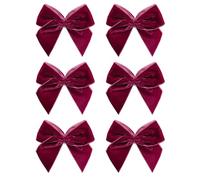 Italian Options Soft Velvet Self-Adhesive Ribbon Gift Bows 6-Piece Pack, 10 cm Bow Width, Burgundy