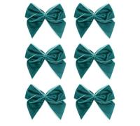 Italian Options Large Velvet Ribbon Bows, Self Adhesive Christmas Tree Bows for Crafting, Gift Wrap, Decorations, Wreaths, Cake Décor, Crafts, Hair Bow, Floristry, Vintage Teal, 12 Pack, 10 cm