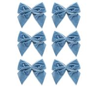 Italian Options Large Velvet Ribbon Bows, Self Adhesive Christmas Tree Bows for Crafting, Gift Wrap, Decorations, Wreaths, Cake Décor, Crafts, Hair Bow, Floristry, Vintage Blue, 12 Pack, 10 cm