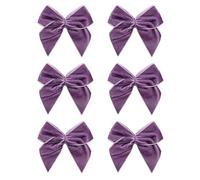 Italian Options Large Velvet Ribbon Bows, Self Adhesive Christmas Tree Bows for Crafting, Gift Wrap, Decorations, Wreaths, Cake Décor, Crafts, Hair Bow, Floristry, Amethyst, 6 Pack, 10 cm