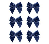 Italian Options Large Velvet Ribbon Bows, Self Adhesive Christmas Tree Bows for Crafting, Gift Wrap, Decorations, Wreaths, Cake Décor, Crafts, Hair Bow, Floristry, Navy, 12 Pack, 10 cm