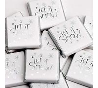 Italian Options Let it Snow Christmas Chocolate Neapolitans Foil Wrapped White and Silver (50 Chocolates)