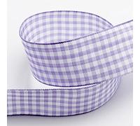 Lilac Gingham Ribbon 25mm x 10 Metres