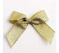 Italian Options Lurex Self-Adhesive Ribbon Bows 12-Piece Pack, 5 cm Bow Width, Metallic Gold