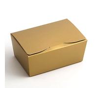 Italian Options Luxury Ballotin Wedding Favour Boxes, Empty Large Gift Boxes for Handmade Chocolates, Biscuits, Food-Safe Treat Box for Fudge, Truffles, Gifts, 10-Pack, 125 x 80 x 55 mm, Gold Silk