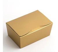 Italian Options Luxury Ballotin Wedding Favour Boxes, Empty Small Gift Boxes for Handmade Chocolates, Biscuits, Food-Safe Treat Box for Fudge, Truffles, Gifts, 10-Pack, 103 x 67 x 45 mm, Gold Silk