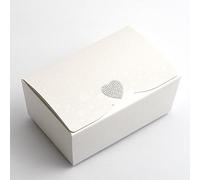 Italian Options Luxury Ballotin Wedding Favour Boxes, Empty X-Large Gift Boxes for Handmade Chocolates Biscuits, Food-Safe Treat Box for Fudge, Truffles, Gifts, 10-Pack, 155 x 100 x 70mm, Pearl White