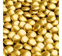 Italian Options Luxury Dark Chocolate Button Dragees, Sugar Shell Mini Chocolates, Wedding Favours for Guests, Baby Showers, Christenings, Valentines, Gifts, and Party Bags, Retro Sweets, 1 Kg, Gold