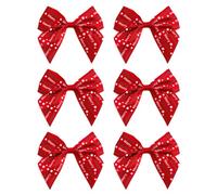 Italian Options Merry Christmas Ribbon Bows, Self-Adhesive Satin Christmas Bow Decorations for Gift Wrapping, Crafts, Wreaths, Crafting Accessories Supplies, Red Satin, 12 Pack, 10 cm