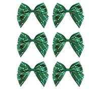 Italian Options Merry Christmas Ribbon Bows, Self-Adhesive Satin Christmas Bow Decorations for Gift Wrapping, Crafts, Wreaths, Crafting Accessories Supplies, Bottle Green Satin, 12 Pack, 10 cm